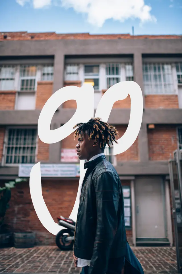 Text Behind Person